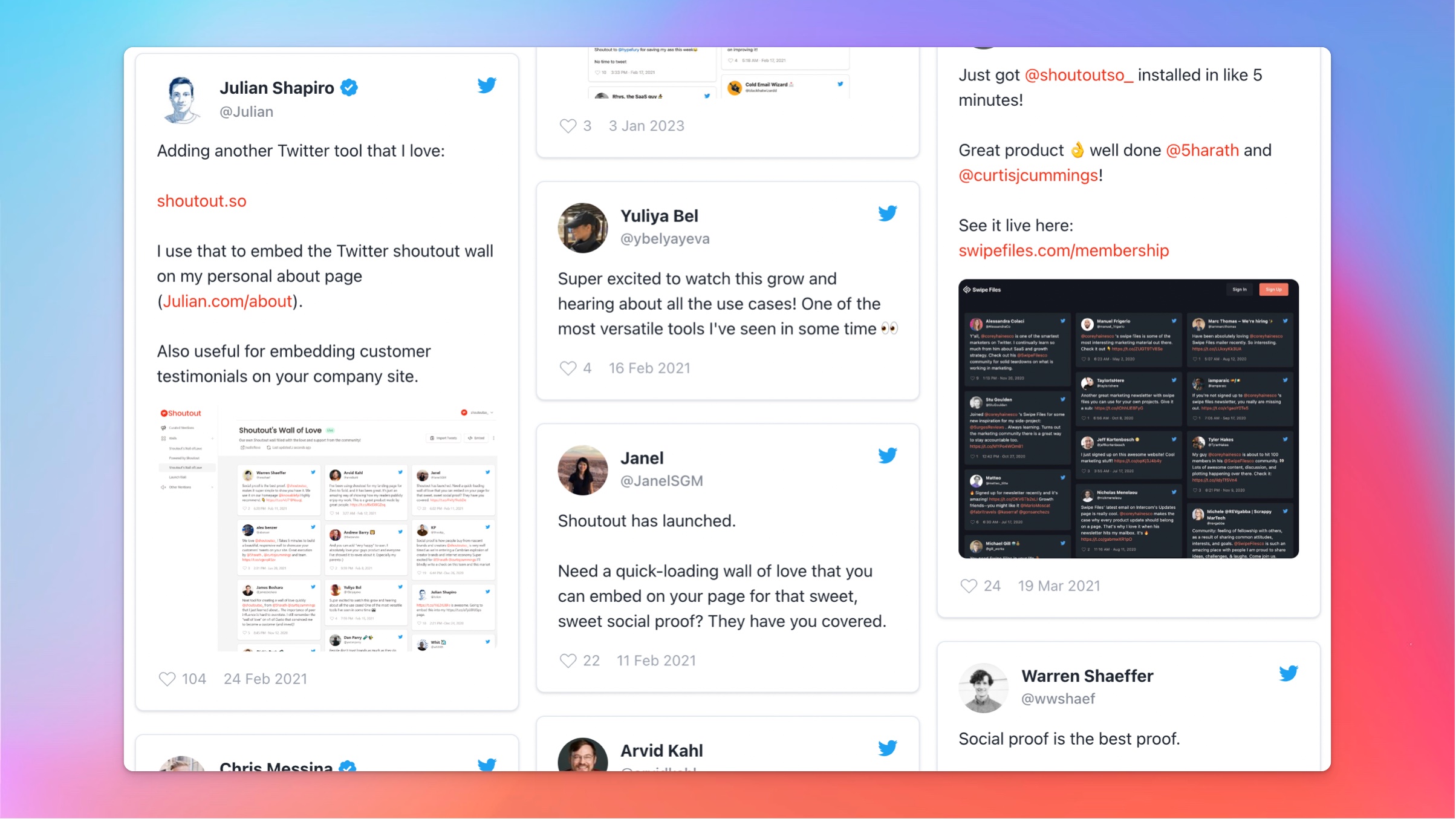 Shoutout.io — Shoutout helps collect and showcase video testimonials and text reviews with tools to publish.