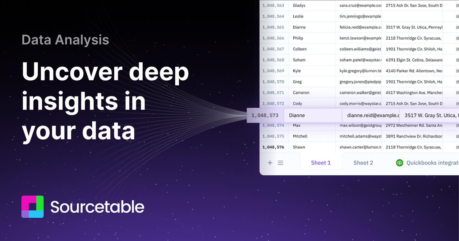 Sourcetable — AI-powered spreadsheet that combines Excel, Python & ChatGPT to analyse, visualise, and automate.