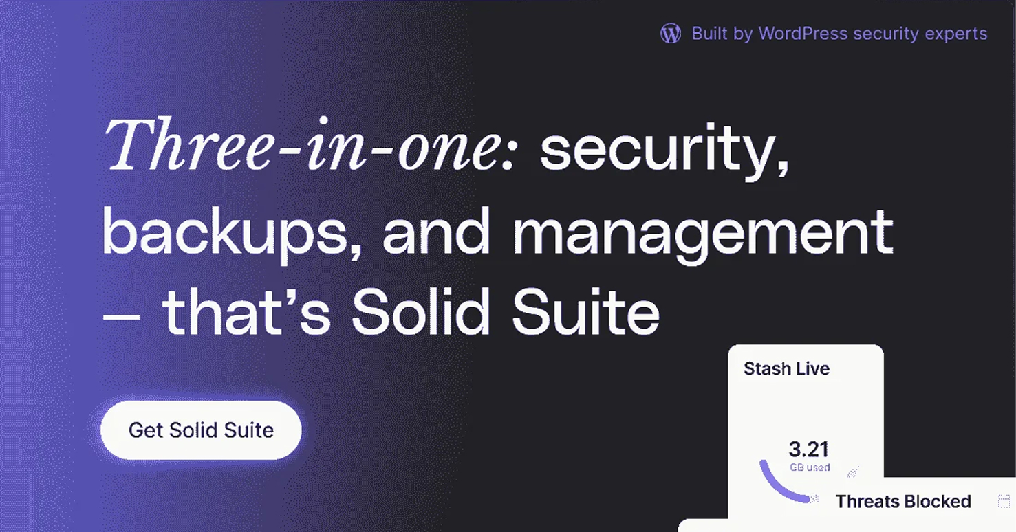 Solid Security Pro — SolidWP unites security, backups & central management into one trusted WordPress suite for safer.