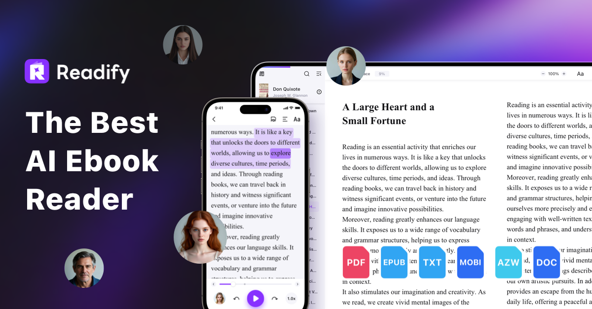 Readify — Readify: Your cross-device audio library that supports every ebook format with natural AI voices.