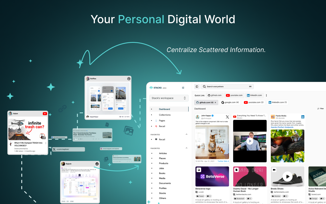 Stacks — AI-native workspace for organizing links, notes, and media